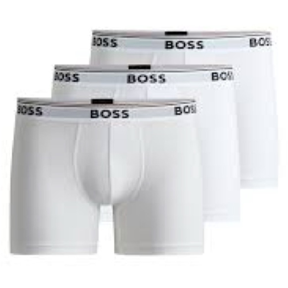 BOSS Men's White Boxer Briefs - 3 Pack